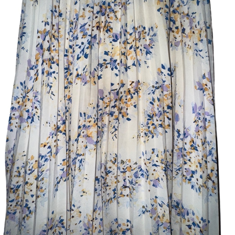 Vince Camuto Floral Pleated A-Line Skirt - Picture 3 of 6